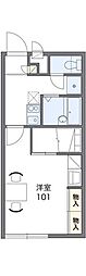 レオパレスエステートI 1階1Kの間取り