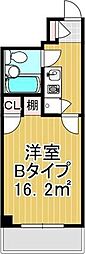 トーカン東淀川キャステール 4階1Kの間取り