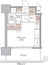 ジオエント梅田北リバーフロント ワンルームの間取図画像
