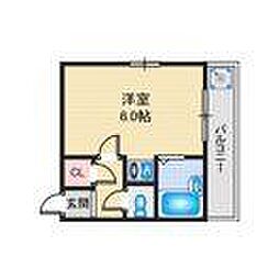ヴァンテーヌ 1Kの間取図画像
