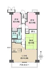サワン東太田 3LDKの間取図画像