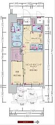 プレサンス江坂ベルフィーヌ 1LDKの間取図画像