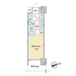 スペーシア江坂広芝町 1Kの間取図画像