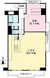 梅田シティビラアクト3 1LDKの間取図画像