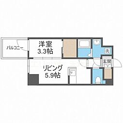 HS梅田EAST 1DKの間取図画像