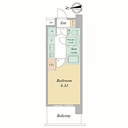 セレニテ梅田北アリエ壱番館 1Kの間取図画像