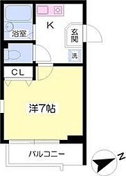 DORM淡路 2Kの間取図画像
