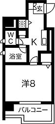 シャルマン新大阪 1Kの間取図画像
