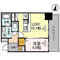 ジョワイユ新大阪 1LDKの間取図画像
