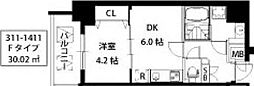 S-RESIDENCEESAKA 1DKの間取図画像