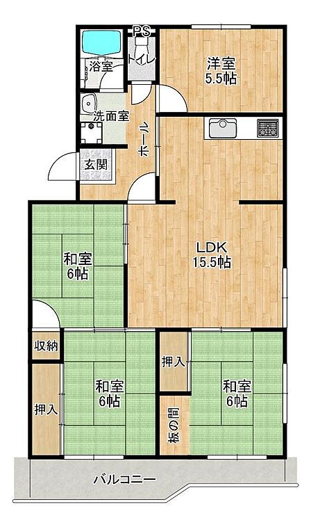 南向き、2階、空家です