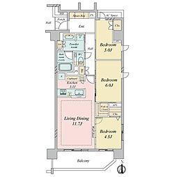 エクセレントシティ北綾瀬ステーションサイド 3LDKの間取図画像