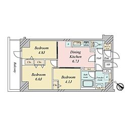 ティモーネグランデ町屋 3DKの間取図画像