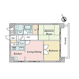 ロイヤルハイツ春日部 2LDKの間取図画像