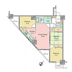 朝日シティパリオ東向島 3LDKの間取図画像