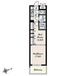 名古屋市営桜通線 神沢駅 徒歩1分の賃貸マンション 2階2Kの間取り