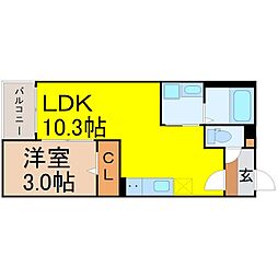 JR東海道本線 大高駅 徒歩2分の賃貸アパート 2階1LDKの間取り