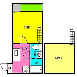 名鉄常滑線 大同町駅 徒歩5分の賃貸アパート 1階1SKの間取り
