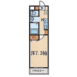 名鉄常滑線 大江駅 徒歩15分の賃貸マンション 5階1Kの間取り