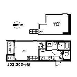 名古屋市営桜通線 新瑞橋駅 徒歩3分の賃貸アパート 1階1SKの間取り