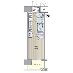 JR東海道本線 笠寺駅 徒歩3分の賃貸マンション 6階1Kの間取り