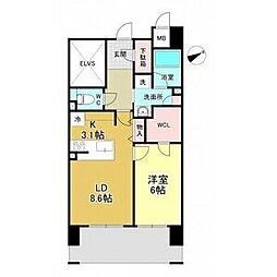 Grand Palace IKAI 2階1LDKの間取り