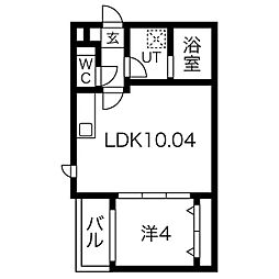 名鉄名古屋本線 堀田駅 徒歩7分の賃貸アパート 2階1LDKの間取り