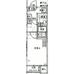 ペルカルロ白龍町 1階1SKの間取り