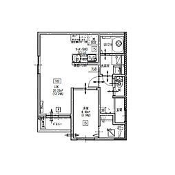 Delica大江 2階1LDKの間取り