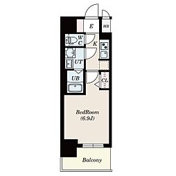 メイクス熱田大宝 7階1Kの間取り