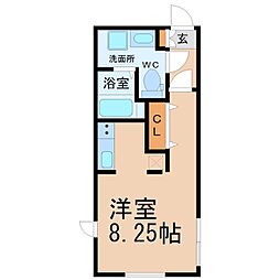 Branche桜山III 4階1Kの間取り