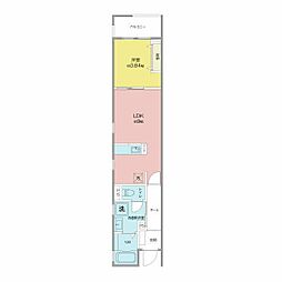 リーブルファイン本城町 3階1LDKの間取り
