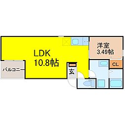 名古屋市営名港線 築地口駅 徒歩4分の賃貸アパート 1階1LDKの間取り