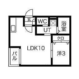 Warren matsushitaI 2階1LDKの間取り