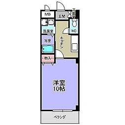 本州ビルIII 5階1Kの間取り