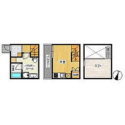 ウイングコート本城 2階1SKの間取り