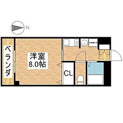 アビテイケダ 3階1Kの間取り