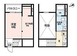 名古屋市営桜通線 鶴里駅 徒歩5分の賃貸アパート 2階1SKの間取り