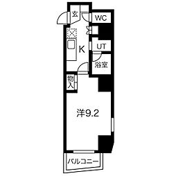 名古屋市営鶴舞線 塩釜口駅 徒歩3分の賃貸マンション 10階1Kの間取り