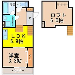FAMILY　STAGE道徳I 1階1SLDKの間取り