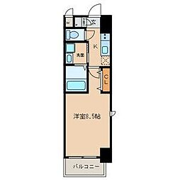エントピア桜山 5階1Kの間取り