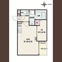 Jack atsutakoshinII 1階1LDKの間取り