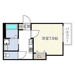 INOVE天白八幡山 2階1LDKの間取り