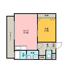 エトワール白金 1階1LDKの間取り