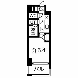 名古屋市営名城線 東別院駅 徒歩7分の賃貸マンション 12階1Kの間取り