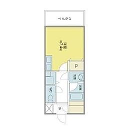 ベレーサ築地口ステーションタワー 8階ワンルームの間取り