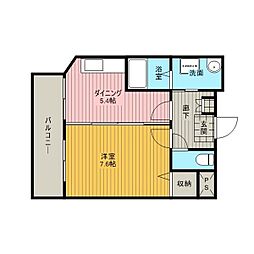 LIVELY CABIN 3階1DKの間取り