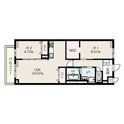 ロビニア若草 1階/-
