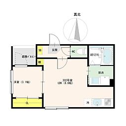 ハーモニーテラス日比野 1LDKの間取図画像