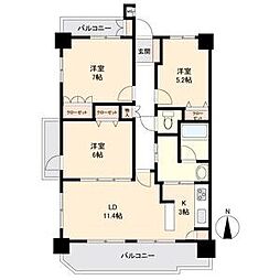 ステラートシティ桜山 3LDKの間取図画像
